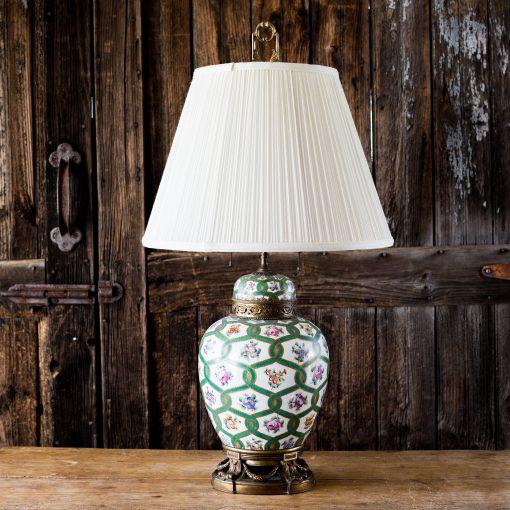 Vintage Hand Painted Porcelain Ginger Jar Lamp With Shade Chairish