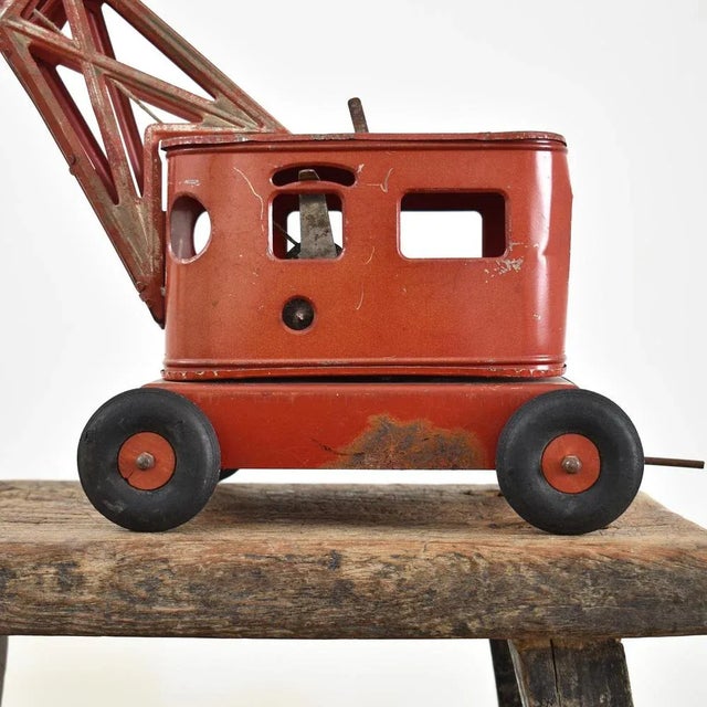 Vintage Metal Toy Crane by Joustra, 1950s For Sale - Image 3 of 9