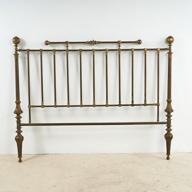 Vintage Goldenrod Brass Bed For Sale - Image 5 of 9