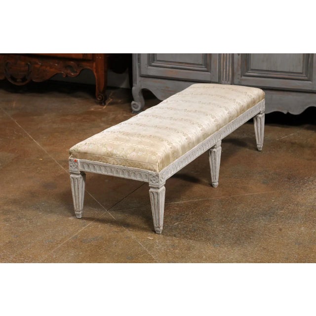 Swedish 19th century painted bench Circa 1880 Place of Origin: Sweden Period: 19th century Dimensions: 53" W x 18.25" D x...