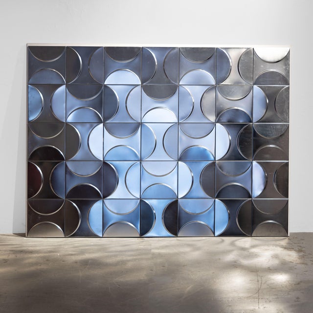 Large Decorative Panel, 1970, Aluminum, in Good conditions. Designed 1970 to 1979