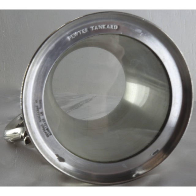 Silver Sheffield England Classic Engraved Pewter Tankard For Sale - Image 8 of 11