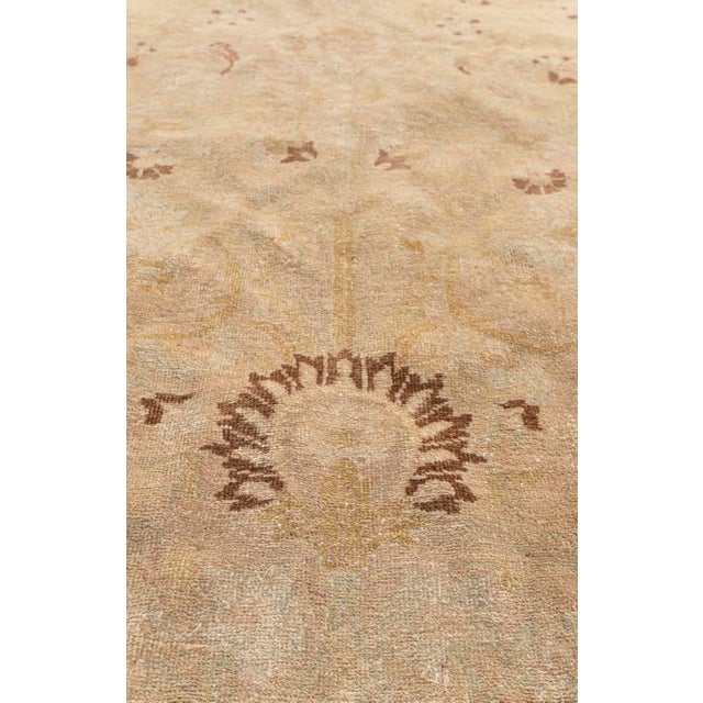 Antique Circa 1920 Tan Meshad Hand Knotted Rug 9ft 11in X 13ft 2in For Sale - Image 13 of 15