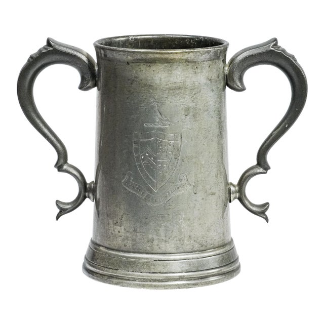 Fantastic Ornate Double Handle Pewter Tankard Rowing Trophy James Dixon Home Decor Sports For Sale