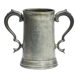 Fantastic Ornate Double Handle Pewter Tankard Rowing Trophy James Dixon Home Decor Sports