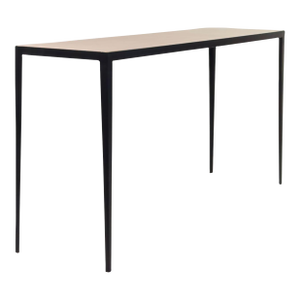 Long 'Étude' Iron and Cream Limestone Console or Sofa Table by Design Frères