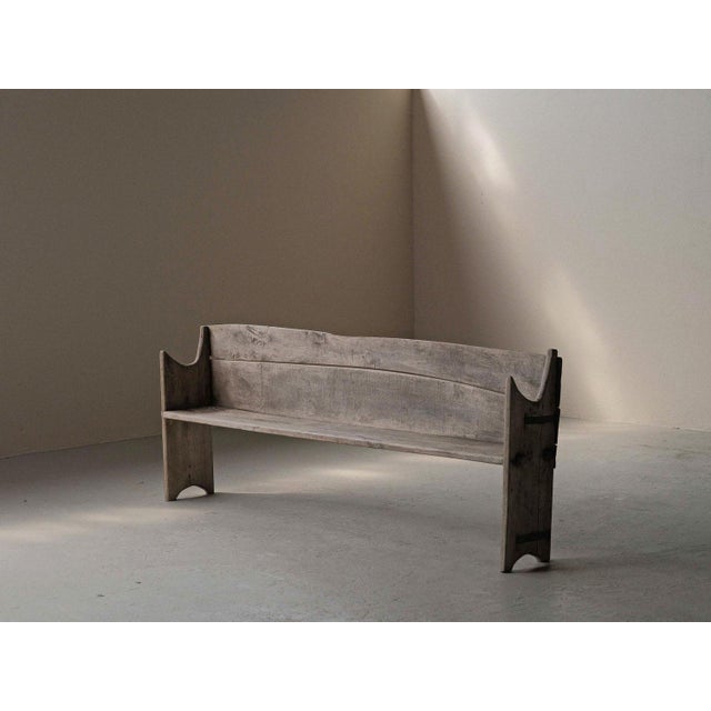 Rustic Wood Farm Bench, France, 1800s For Sale - Image 17 of 17