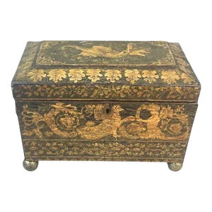 Early 19th Century Regency Pen Work Tea Caddy