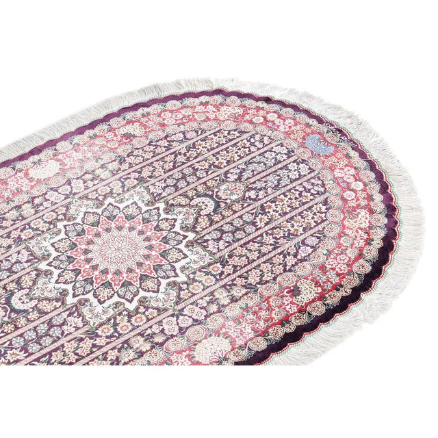 Ghom Silk Rug in Purple For Sale - Image 9 of 14
