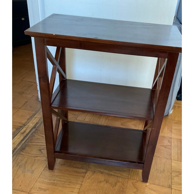Traditional 1950s Dark Wood Rectangle End & Side Table, Walnut or Mahogany For Sale - Image 3 of 4