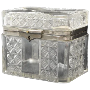 Antique Pressed Glass Lidded Casket