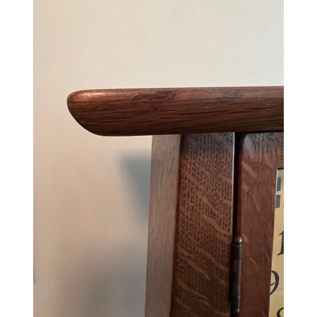 Vintage Jim Dailey Present Time Handmade Oak Arts & Crafts Mission Mantel Clock 2004 Signed For Sale - Image 12 of 12