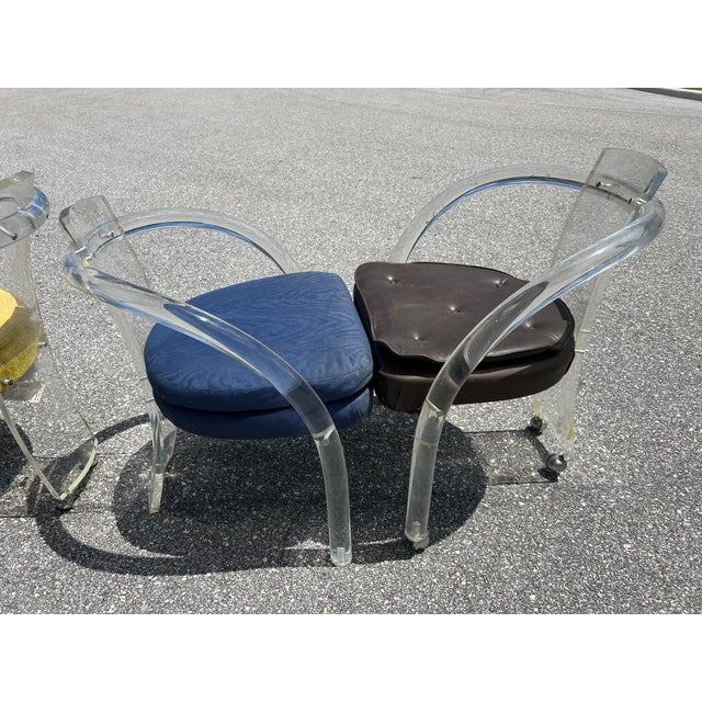 1960s Charles Hollis Jones Style Lucite Dining Chairs- Set of 8 For Sale - Image 11 of 12