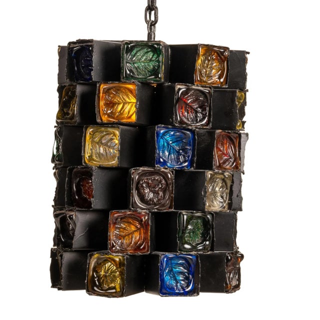 Black 1970s Felipe Delfinger for Feders Modernist Brutalist Hanging Large Pendant Light Lamp - a Pair For Sale - Image 8 of 12