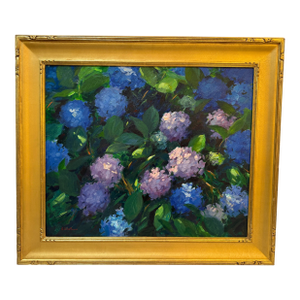 Gary David Hoffman "Hydrangeas" Oil Painting, Framed