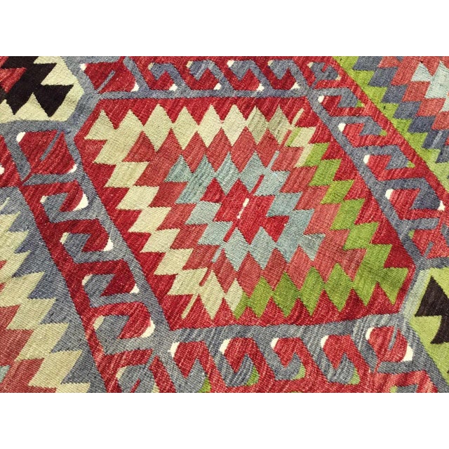 Vintage Turkish Kilim Rug - 106" X 68.5" For Sale - Image 9 of 11