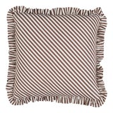 Image of Schumacher Brigitte Stripe Pillow 16" in Brown For Sale