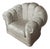 Shell-Shaped Damask Armchair, 1980s For Sale