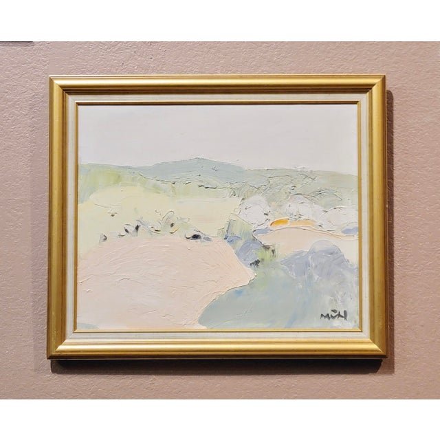 Roger Muhl -Abstract Countryside Landscape at Spring -Oil painting French Expressionist - Oil painting on Canvas - Signed...