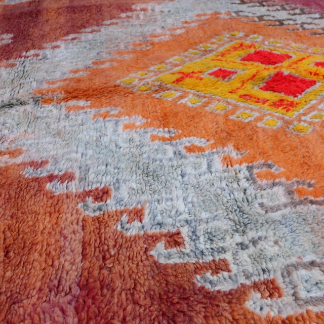 1980s Moroccan Vintage Handwoven Rug - 6'5" X 12'1" Ft For Sale - Image 4 of 8