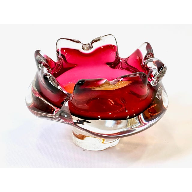 Art Glass Ashtray attributed to Josef Hospodka for Chribska Sklarna, 1960s, in Flawless conditions. Designed 1960 to 1969...