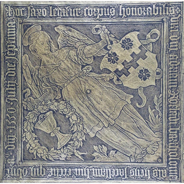 16th Century Grote Kerk Church, Breda, Netherlands: Framed Rubbing of 1550 Brass Monument For Sale - Image 5 of 12