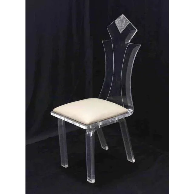 Plastic Set of 4 Lucite Four Chairs Table Dinette Set For Sale - Image 7 of 11