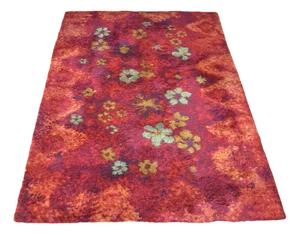 Vintage German Floral Rug, 1970s