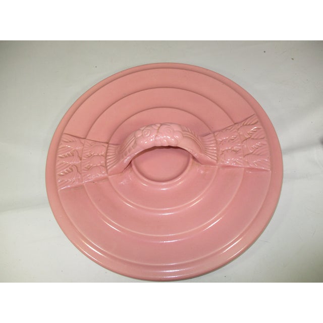Pink 1930s Vernon Kilns Hors d'Oeuvre Platter by May & Vieve Hamilton For Sale - Image 8 of 14