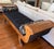 Art Deco / Biedermeier / Empire sofa/daybed. Well-loved beautiful daybed with stunning shape. Black fabric with a velvet...