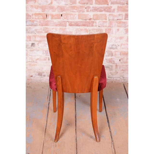 Wood Vintage Art Deco Chairs in Walnut by J. Halabala for Up Závody, Czech, 1940s, Set of 6 For Sale - Image 7 of 11
