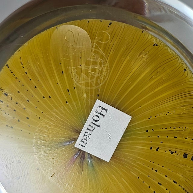 Yellow Baccarat 1970 Millefiori Zodiac Carpet Gridel Paperweight Animal Silhouette Yellow #162 For Sale - Image 8 of 8