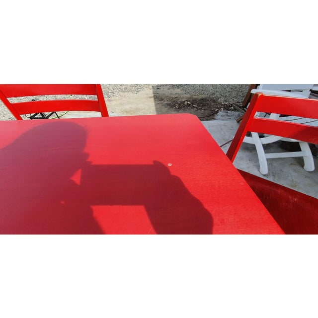 Wooden dining set, in good condition, 1960-1970. It's a rare set on the market, from this brand.