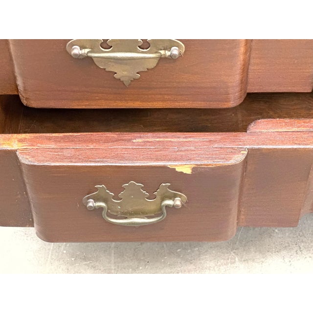 Antique Chippendale Style Mahogany Block Front Secretary Desk With Shell Carving For Sale - Image 10 of 13