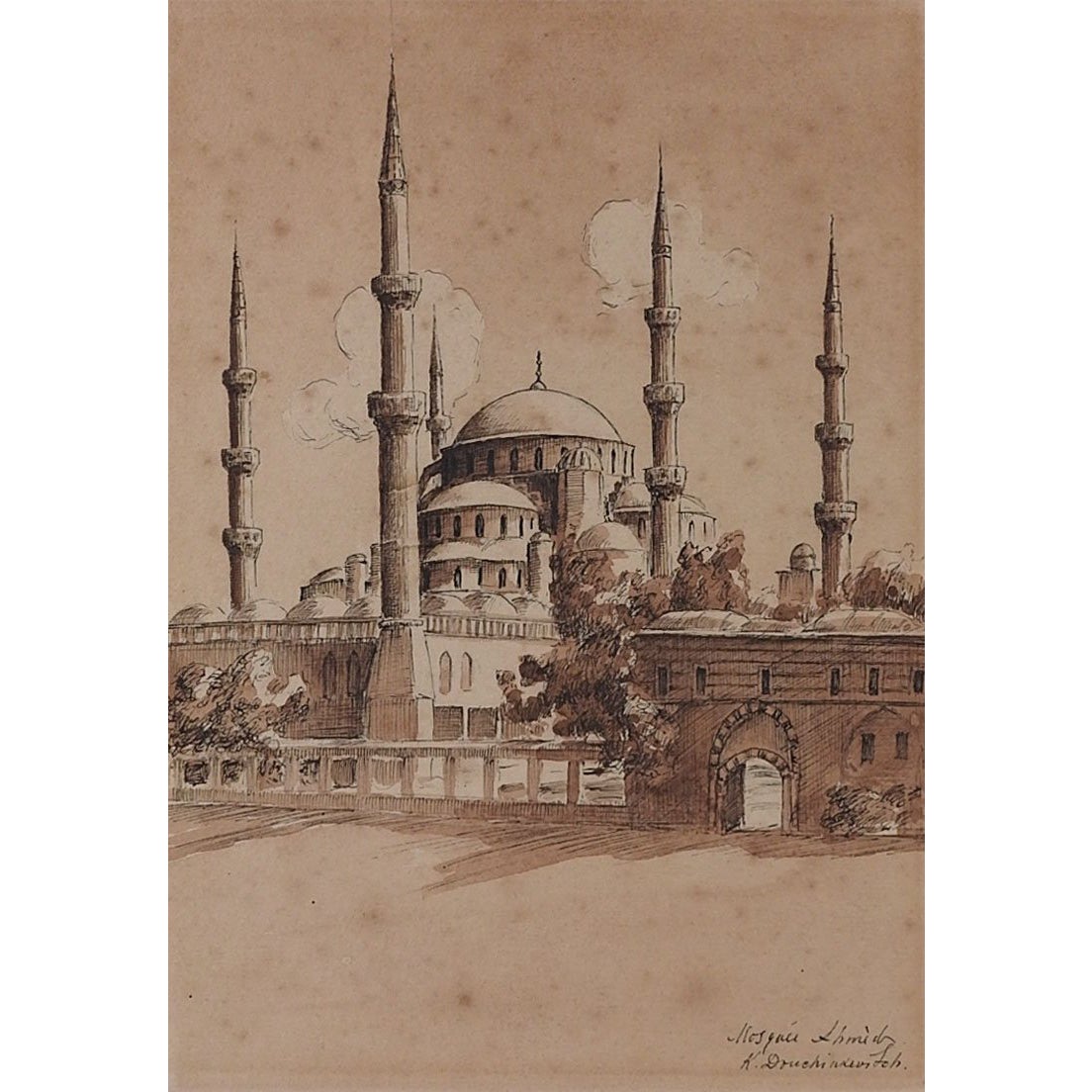 The Blue Mosque Istanbul Watercolor Painting Chairish