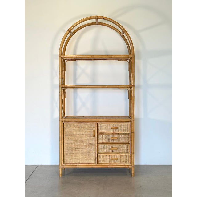 Wicker and Bamboo Bookcase, 1970s For Sale - Image 15 of 15