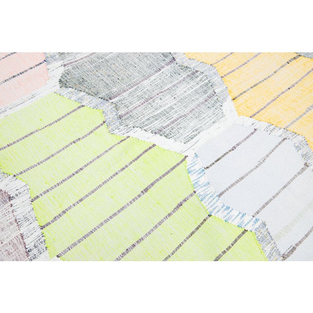 Contemporary Multicolored Kilim Wool Rug With Geometric Design For Sale In New York - Image 6 of 10