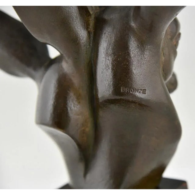G.H. Laurent, Art Deco Bust of Two Deer, 1930, Bronze For Sale - Image 10 of 11