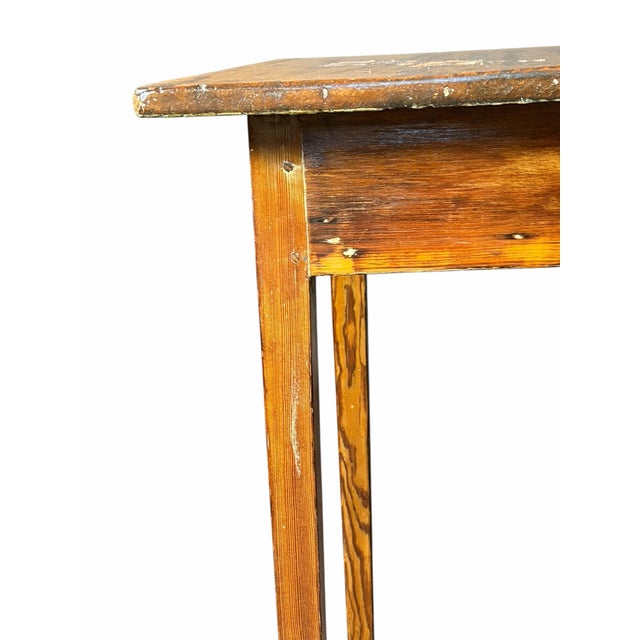 Antique Primitive 1 Drawer Pine Stand For Sale In New York - Image 6 of 8