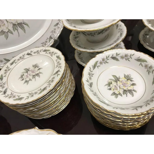 Vintage Fleur De Blanc Gardenia Dinnerware Set by Royal Jackson, Service for Twelve- 72 Pieces For Sale - Image 9 of 13