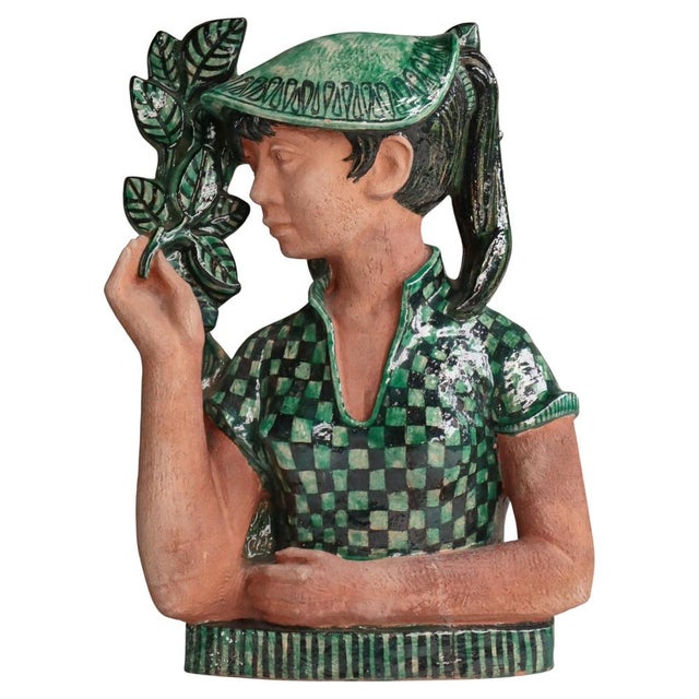 A beautiful and highly expressive ceramic sculpture by Danish artist Helge Christoffersen (1925-1965), created in the...