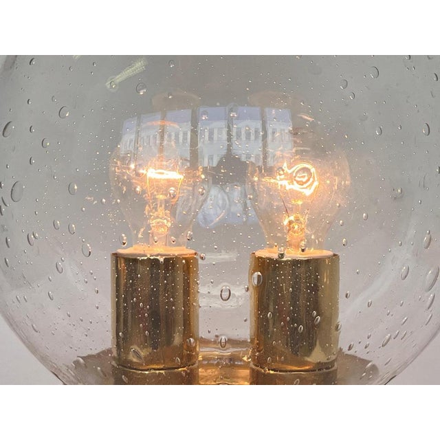 Art Glass and Brass Ceiling Light from Kamenicky Senov, 1970s For Sale - Image 3 of 10