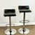 A fabulous pair of sleek contemporary modern Italian style barstools. They can be used at counter height or bar height...