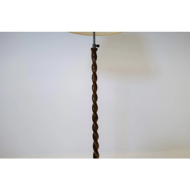 Brown Art Deco Organic Swirl Floor Lamp in Stained Birch, Sweden, 1940s For Sale - Image 8 of 14
