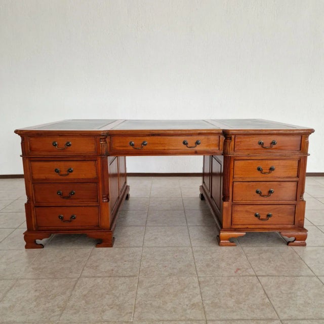 Chesterfield Desk and Chair, 1980s, Set of 2 For Sale - Image 3 of 16