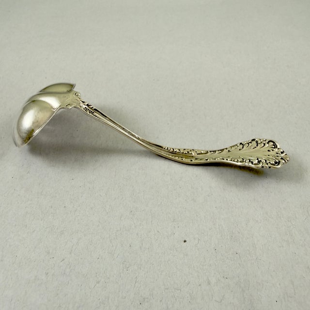 1900s Alvin Sterling Silver Florentine Pattern Small Sauce or Gravy Ladle For Sale - Image 9 of 11