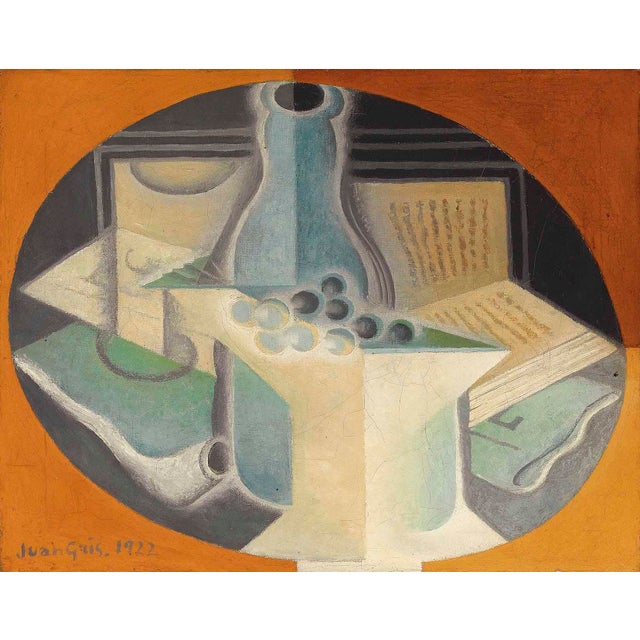 Juan Gris Raisins Carafe Et Livre Limited Edition Giclee For Sale