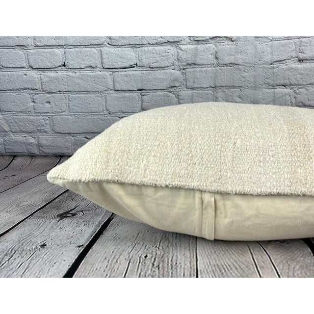 16 x 24 Hemp Pillow Turkish Cushion Natural White Pillow Cushion Cover For Sale - Image 4 of 4