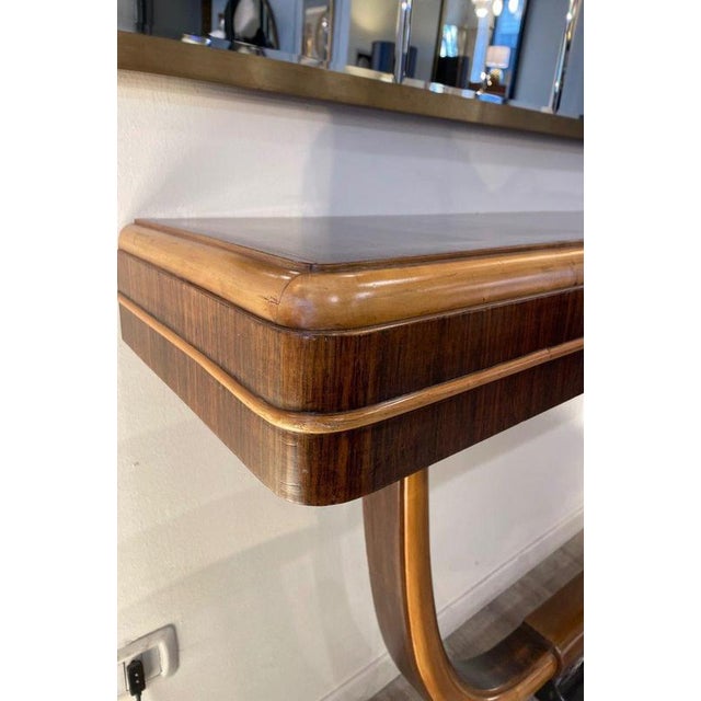 Art Deco Curved Wood Console Table, 1940s For Sale - Image 4 of 15