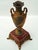 Neoclassical Antique Neoclassical Gilt Spelter Urn / Amphora Vase on Red Marble Base For Sale - Image 3 of 9